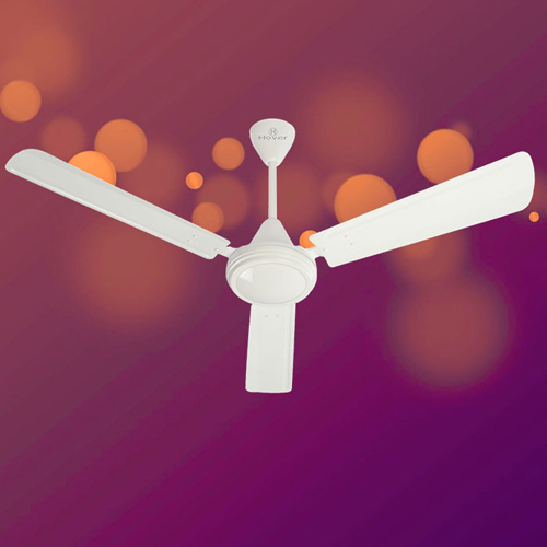 Decorative Ceiling Fan - White Metal Finish, 3 Blades, 60 Watt Power, 390rpm Speed | Elegant Ventilation Solution with 240 Volt Power Supply, Warranty Included