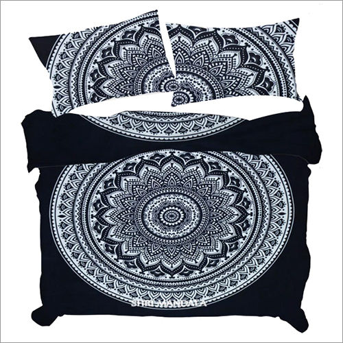 Washable Black And White Indian Hippie Mandala Duvet Cover Queen Size Quilt Cover