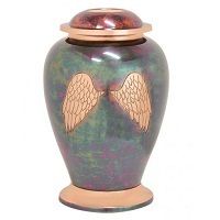 Angel Wings Raku Brass Cremation Urn