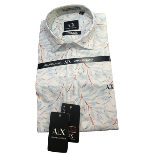 Cotton Mens White Casual Shirt