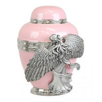 Wings of an Angel Pink Cremation Urn