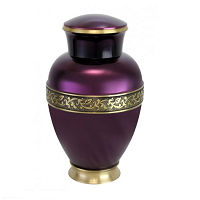 Purple Brass Floral Cremation Urn