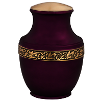 Purple Brass Floral Cremation Urn
