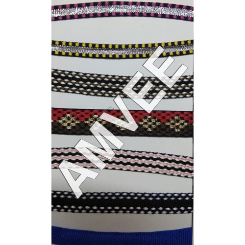 Designer Woven Tape - Polyester, 10 Millimeter Width, Multicolor | Innovative Patterns, Double-Sided, Ideal for Clothing and Accessories