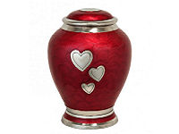 Cashmere Red Hearts Urn