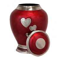 Cashmere Red Hearts Urn