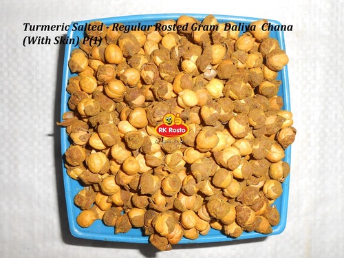 Turmeric Salt Roasted Chana - 9-10 mm Grain Size, Yellow Color | Whole Chickpeas with 1% Max Broken, Pure and Machine Dried, 6 Months Shelf Life