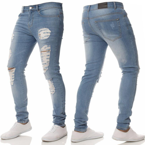 Mens Light Blue Skinny Jeans