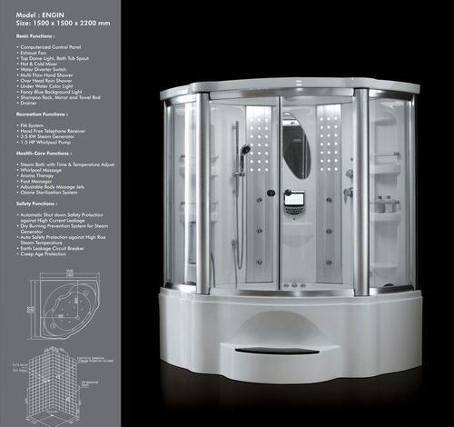 Hard Steam Enclosure With Jacuzzi System