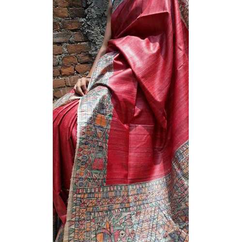 Ladies Half Silk Screen Print Saree