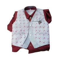 Kids Printed Waistcoat Suits