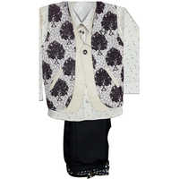 Kids Printed Flowers Waistcoat Suits