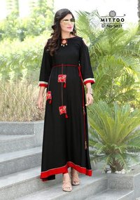Fancy Slub Rayon Kurtis