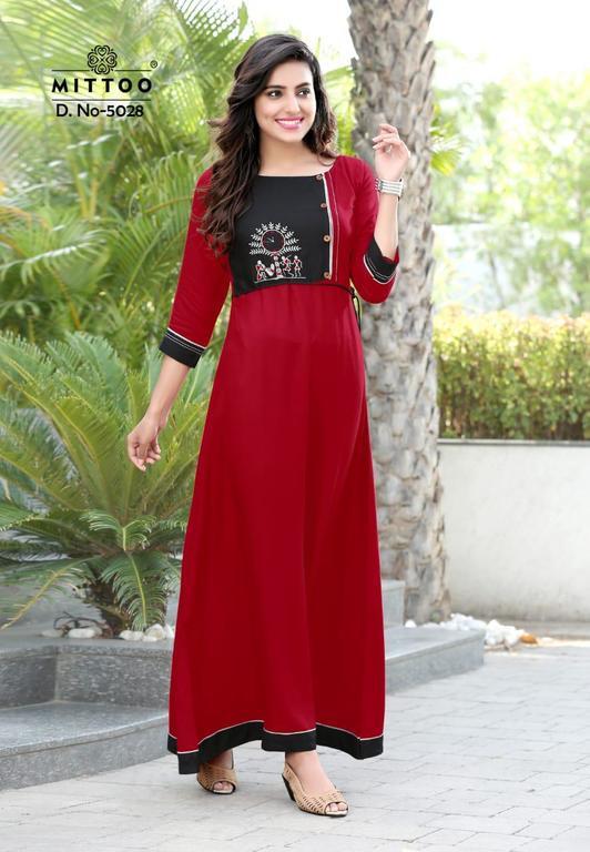 Fancy Slub Rayon Kurtis