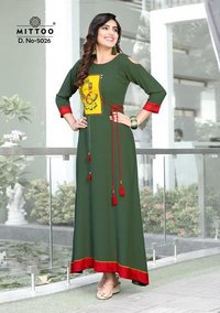 Fancy Slub Rayon Kurtis