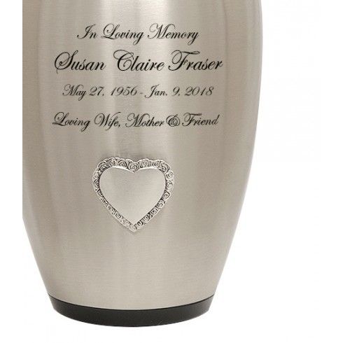 Heart of Roses Pewter Urn