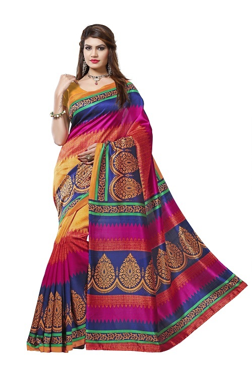 Bhagalpuri Printed Sarees with border