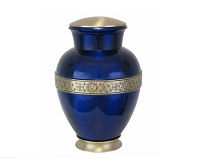 Beautiful Cosmos Blue Brass Urn