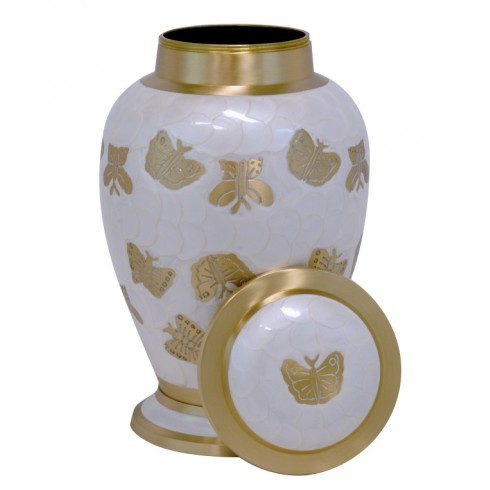 Gorgious Cashmere White Butterfly Urn