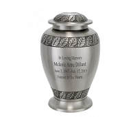 Beautiful Pewter Leaves Cremation Urn