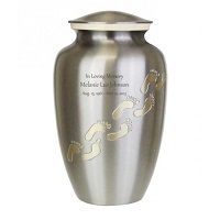 Footprints Brass Ash Urn