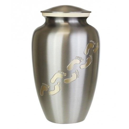 Footprints Brass Ash Urn