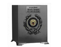 Black Wreath 17 Medallions Brass Urn