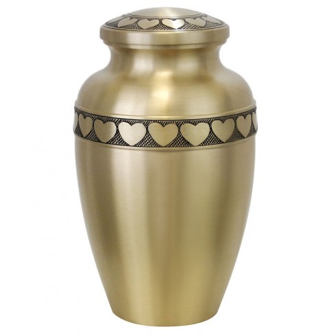 Suits of the Cards Green Brass Urn