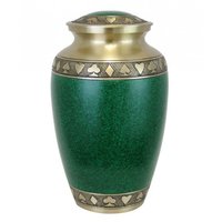 Suits of the Cards Green Brass Urn