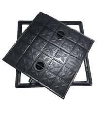 Plastic Manhole Cover - Plastic, 12x12 Inch, Matte Black | Square Shape, For Drainage And Water Supply