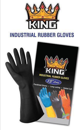 Black Color Rubber Hand Gloves