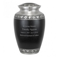 Suits of the Cards Black Pewter Urn