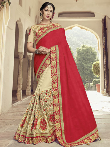 Bridal Saree - Color: As Per Image