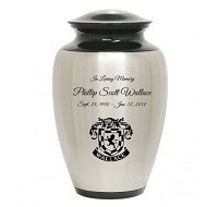 Black & White Family Crest Custom Cremation Urn