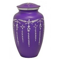 Purple Diamond Cut Pewter Urn