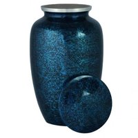 Horse Blue Marbled Pewter Urn