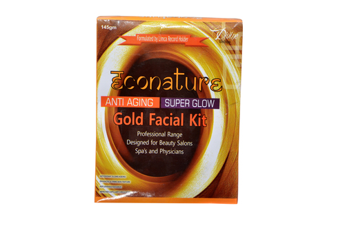 Econature Gold Facial Kit - Herbal Extract Cream Formula | Anti-Aging, Skin Brightening, Suitable for All Skin Types
