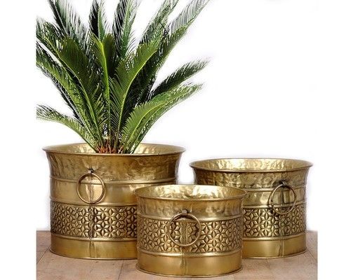 Brass Antique Hammered Planter / Iron Planter  Exporter,Manufactuer,Supplier,India