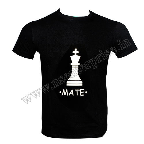 Black Cotton Ready Made T Shirt