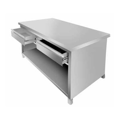 Stainless Steel Table With Drawers