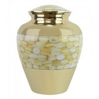 Brass Mother of Pearl Urn