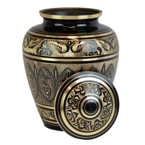 Brass Mother of Pearl Urn