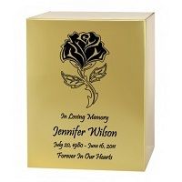 Glorious Rose Brass Memorial Urn