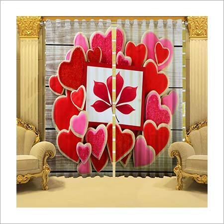 Colour Heart Printed Curtains