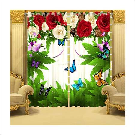 Colourful Rose Printed Curtains