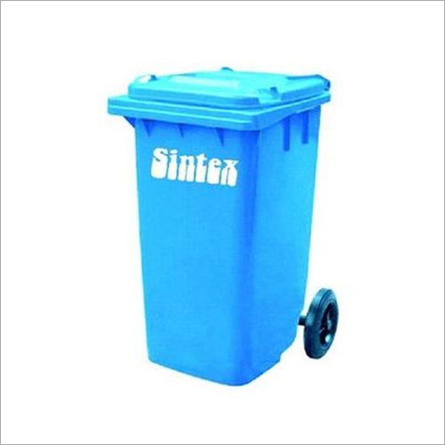 Blue And Green Wheeled Dustbin