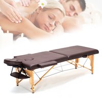 Wooden Massage Bed - Hardwood, 83.86"l X 27.95"w X 24-33"h | 500 Lbs Capacity, Waterproof Pvc, Portable, Adjustable, Lightweight, Comfortable