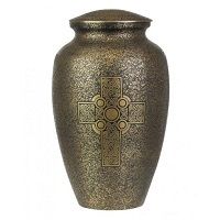 Celtic Cross Brass Urn