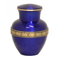 Blue Lotus Brass Ashes Urn