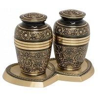 Living Garden Companion Brass Heart Base Urns